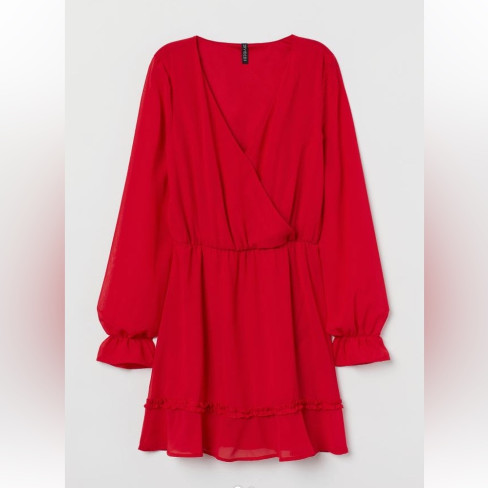 V-neck chiffon dress